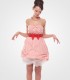 Fashion strapless mini dress with dot detail