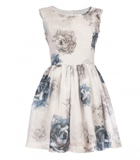 Floral sleeveless vintage midi dress