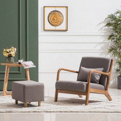 Wood chair with cushion