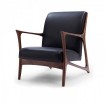 Single chair with leather cushion