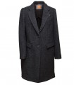 Women's classic felt coat with leather