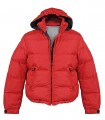 Men's red hooded down jacket