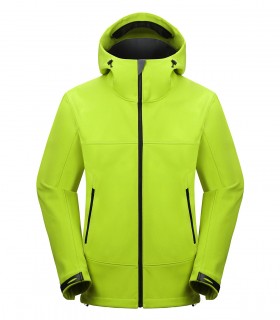 Hooded water and stain repellent fleece jacket